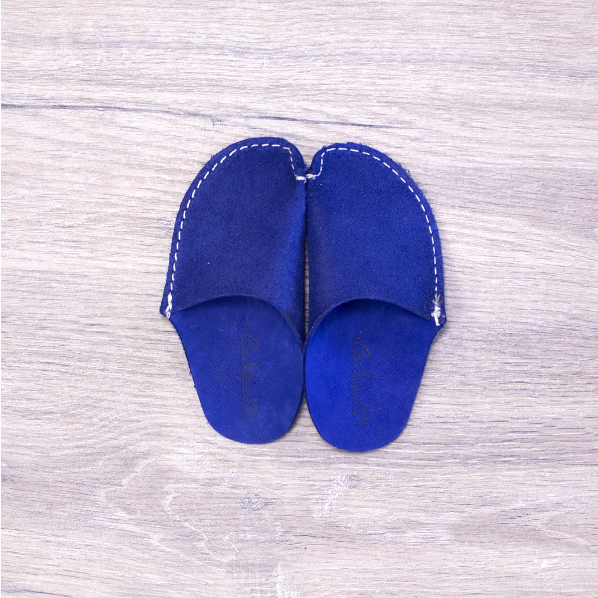 Blue Leather Kids Slipper - CP Slippers