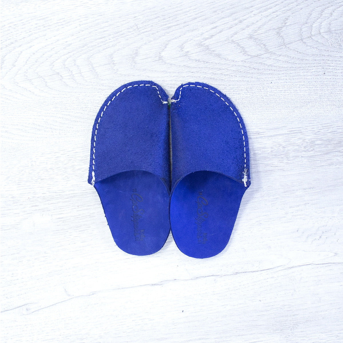 Blue Leather Kids Slipper - CP Slippers