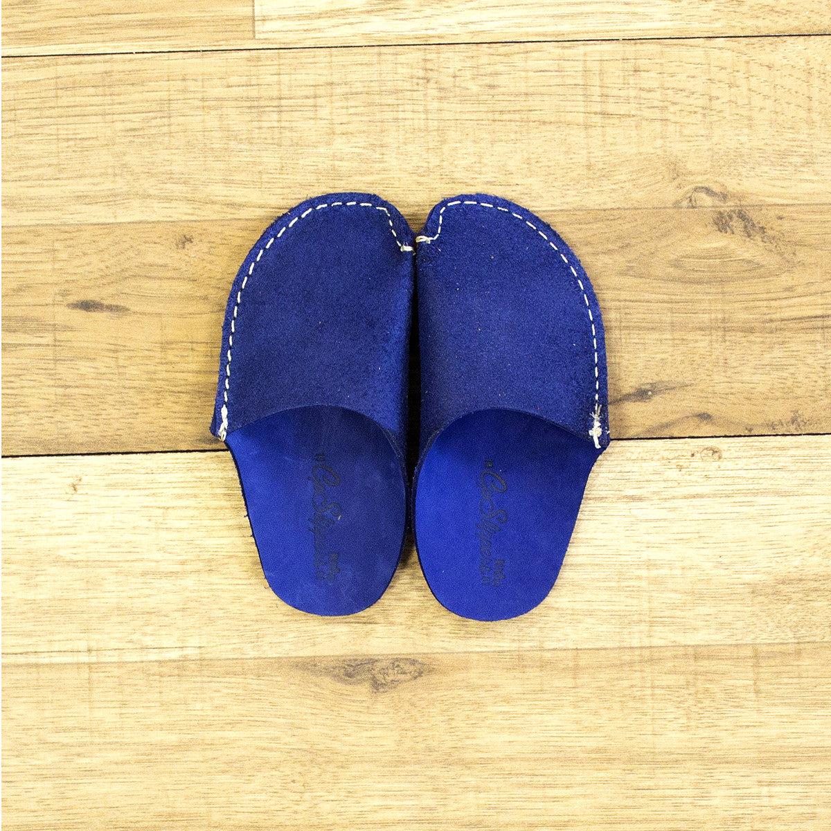 Blue Leather Kids Slipper - CP Slippers