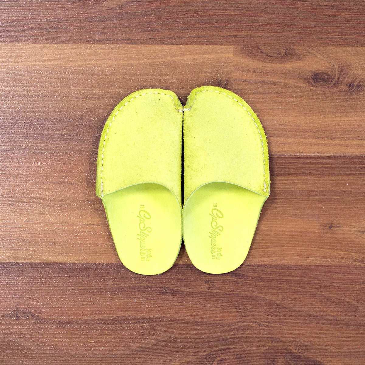 Green Leather Kids Slipper - CP Slippers