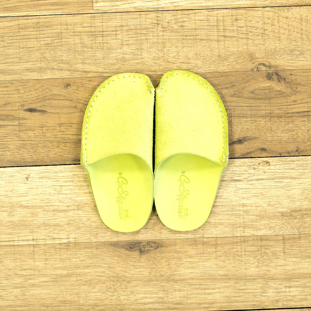 Green Leather Kids Slipper - CP Slippers