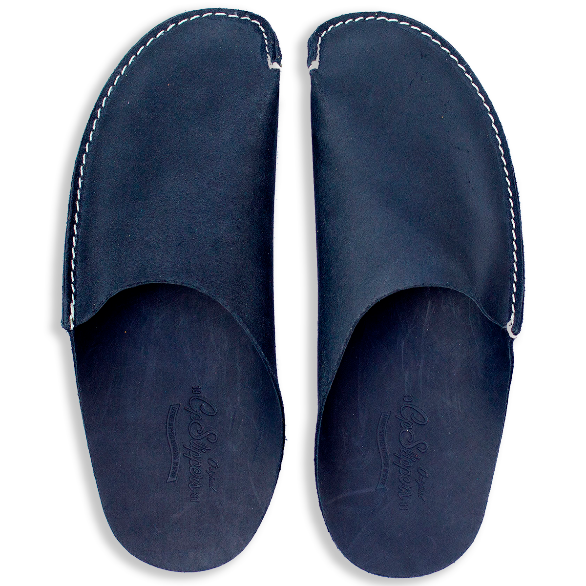 Simple top leather slippers