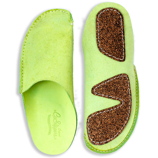 Green leather CP Slippers home shoes for men and women to stay at home anti-slip