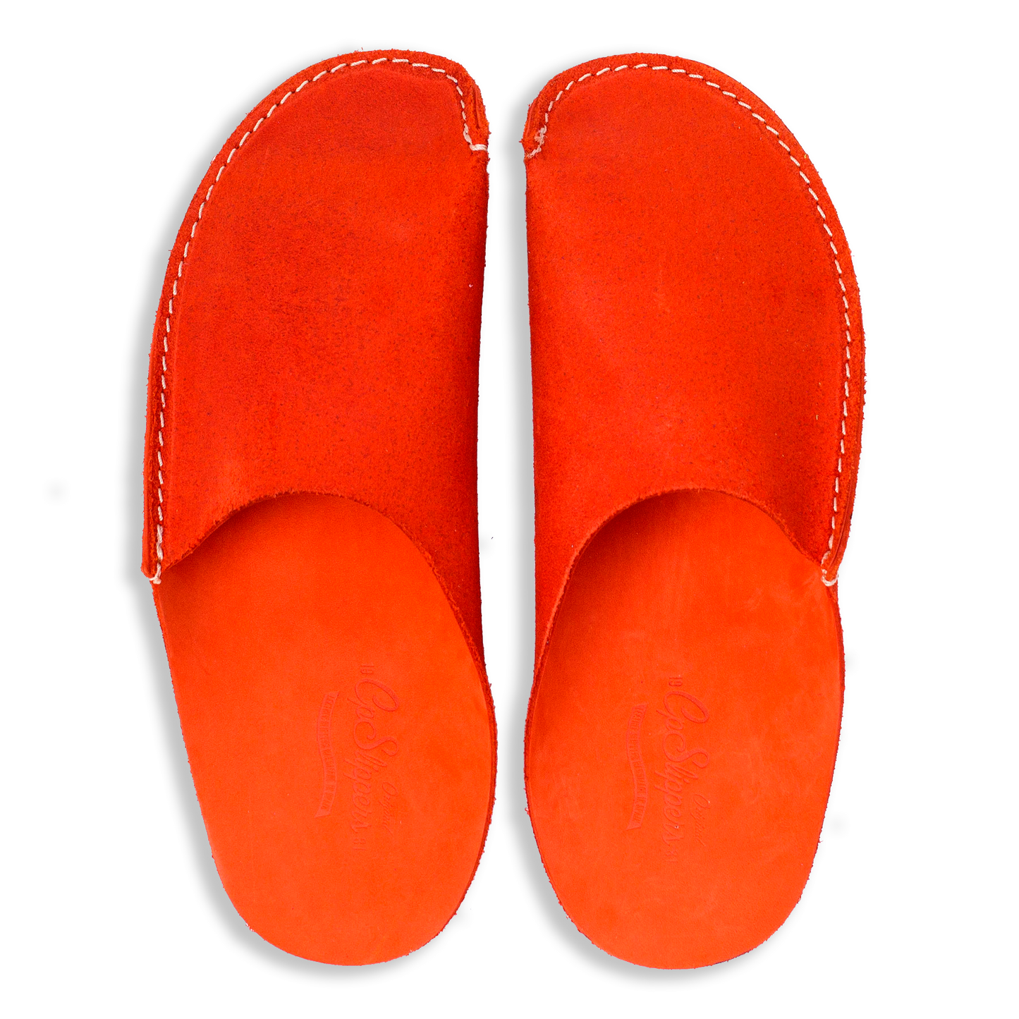 Orange leather home shoes CP Slippers for men and women