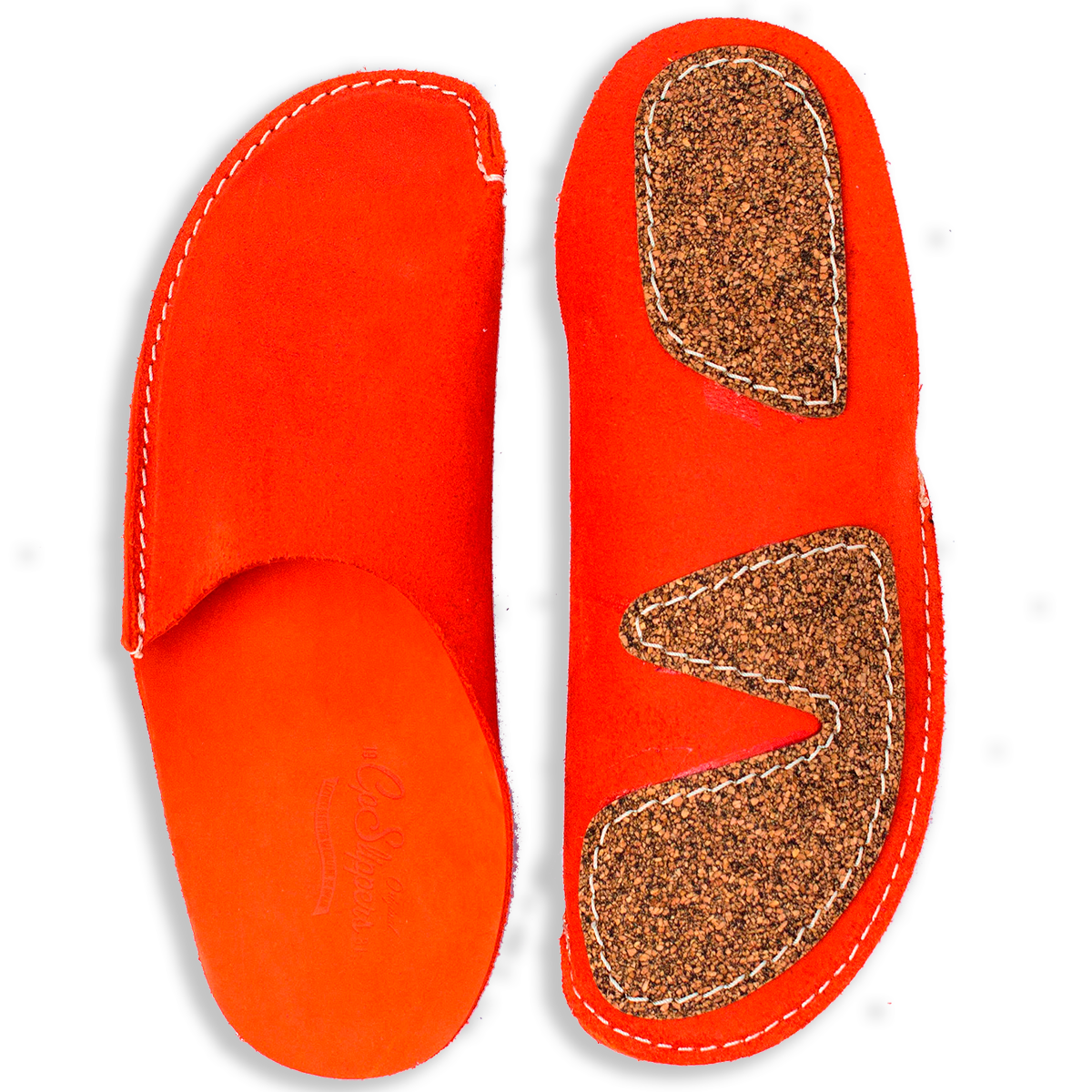 Orange leather anti-slip home shoes anti-slip CP Slippers
