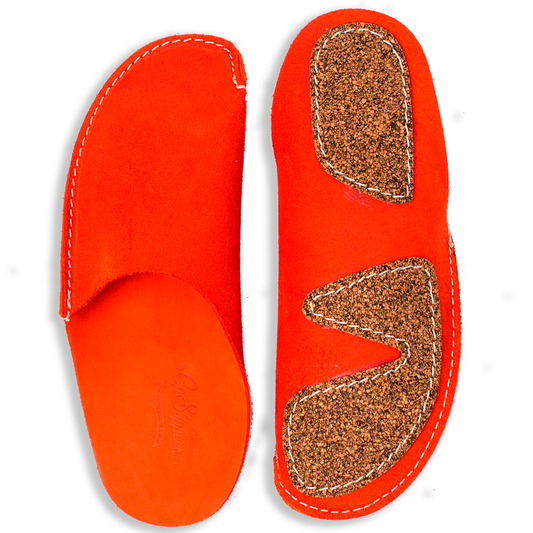 Orange leather anti-slip home shoes anti-slip CP Slippers