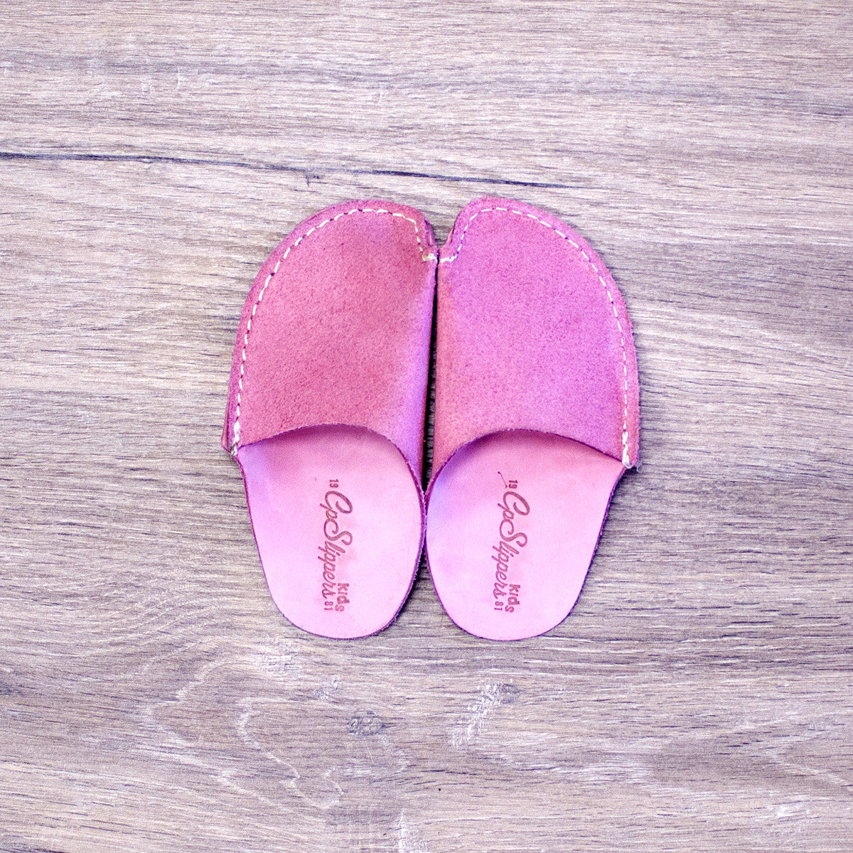 Pink Leather Kids Slipper - CP Slippers