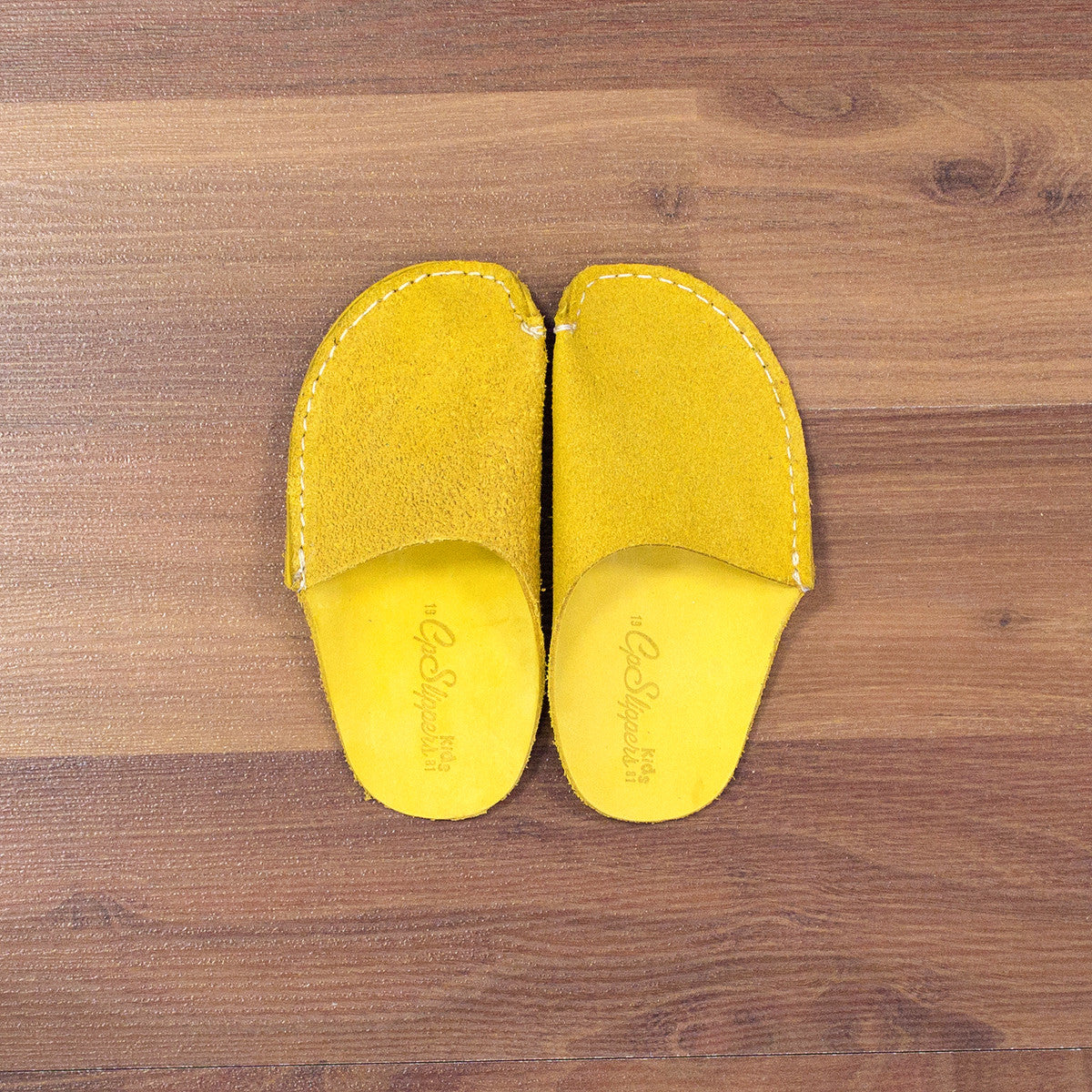 Yellow Leather Kids Slipper - CP Slippers