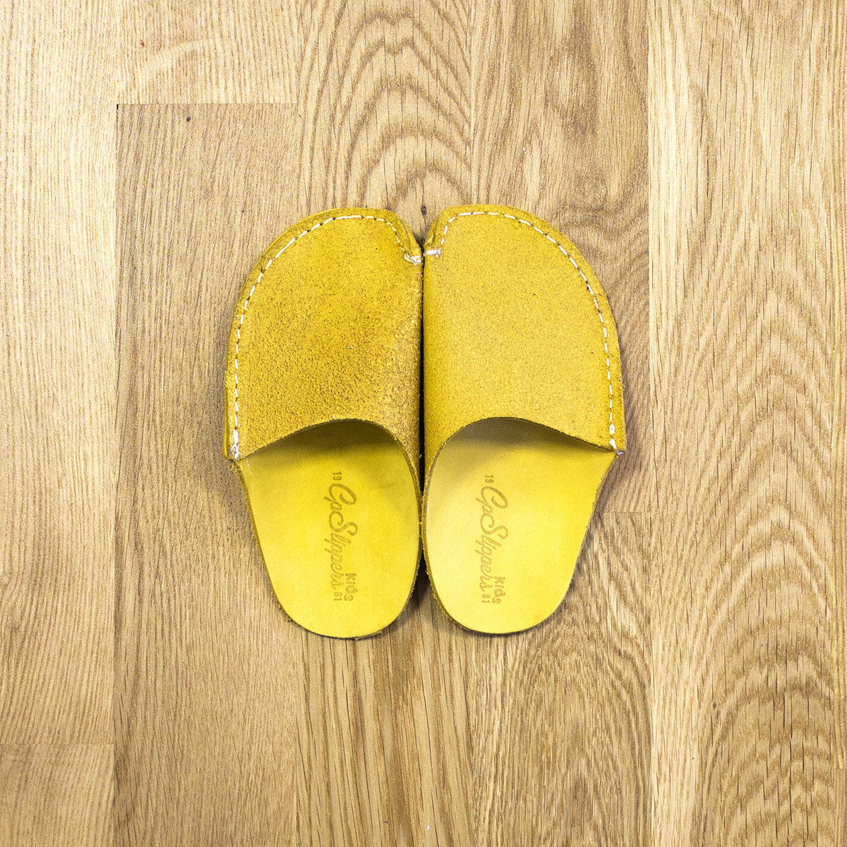 Yellow Leather Kids Slipper - CP Slippers