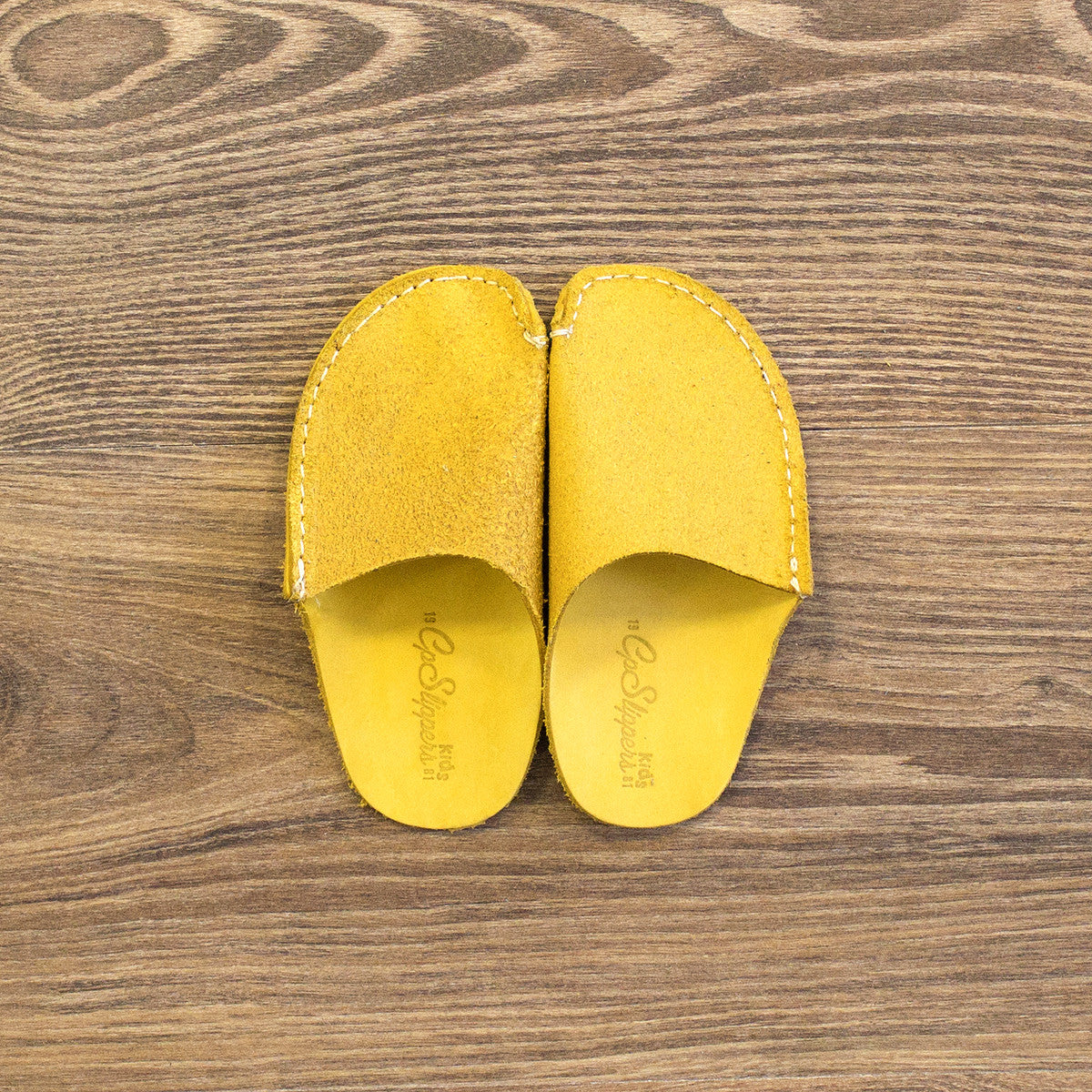 Yellow Leather Kids Slipper - CP Slippers