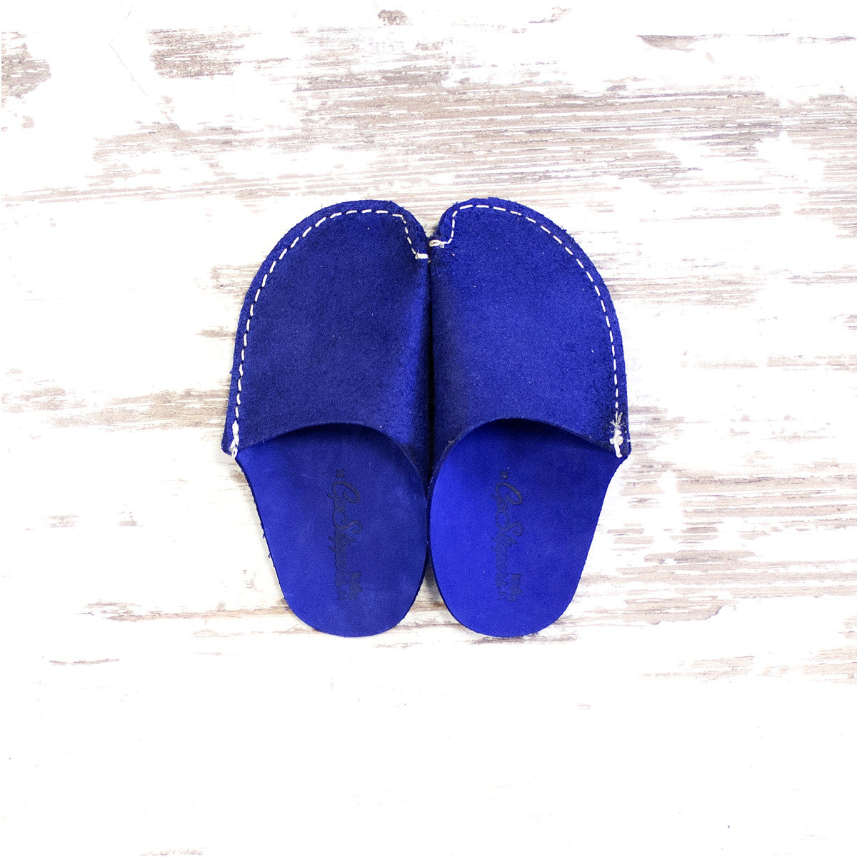 Blue Leather Kids Slipper - CP Slippers