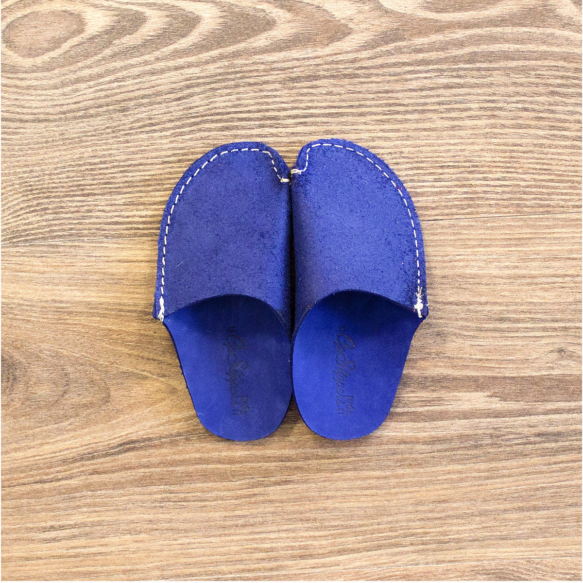 Blue Leather Kids Slipper - CP Slippers