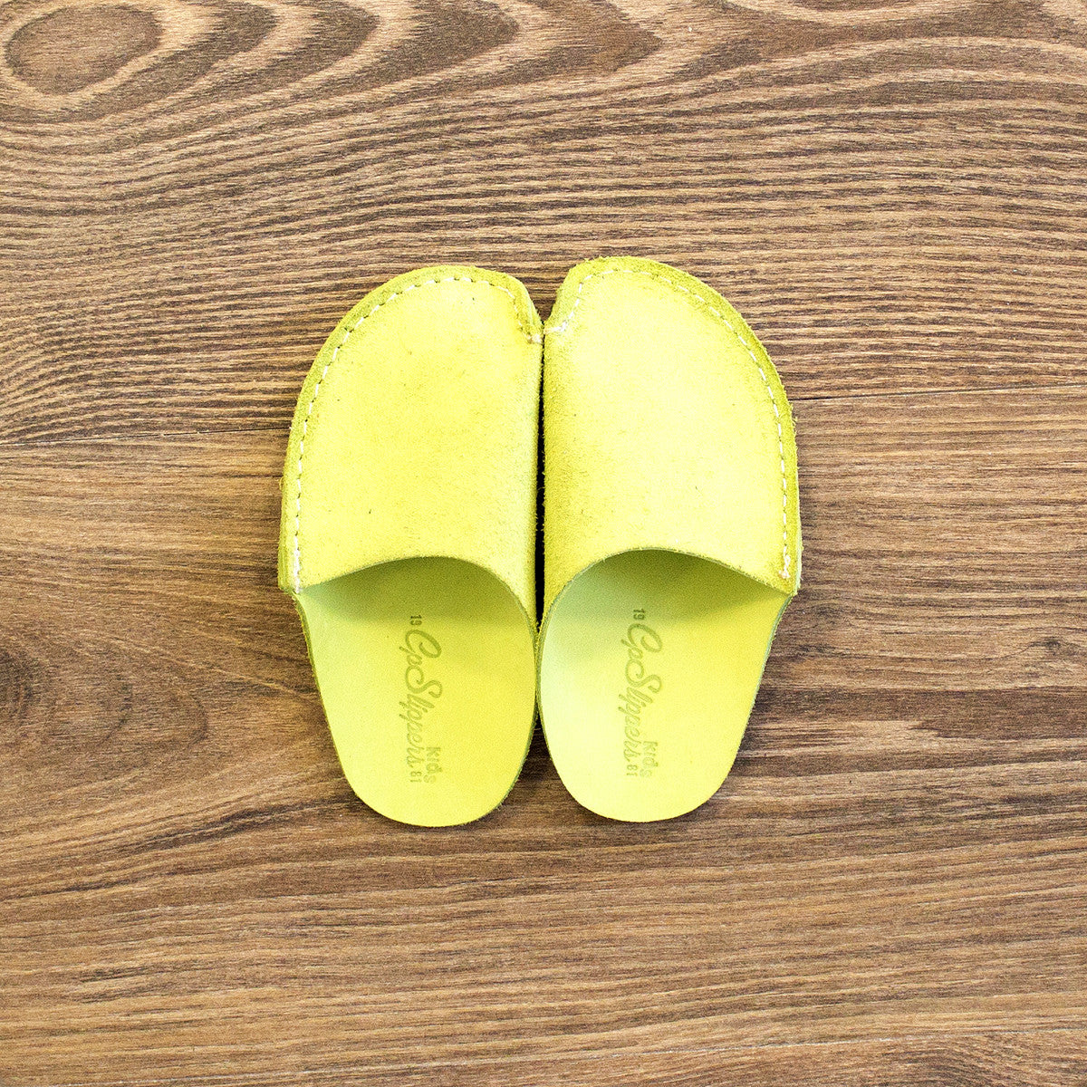 Green Leather Kids Slipper - CP Slippers