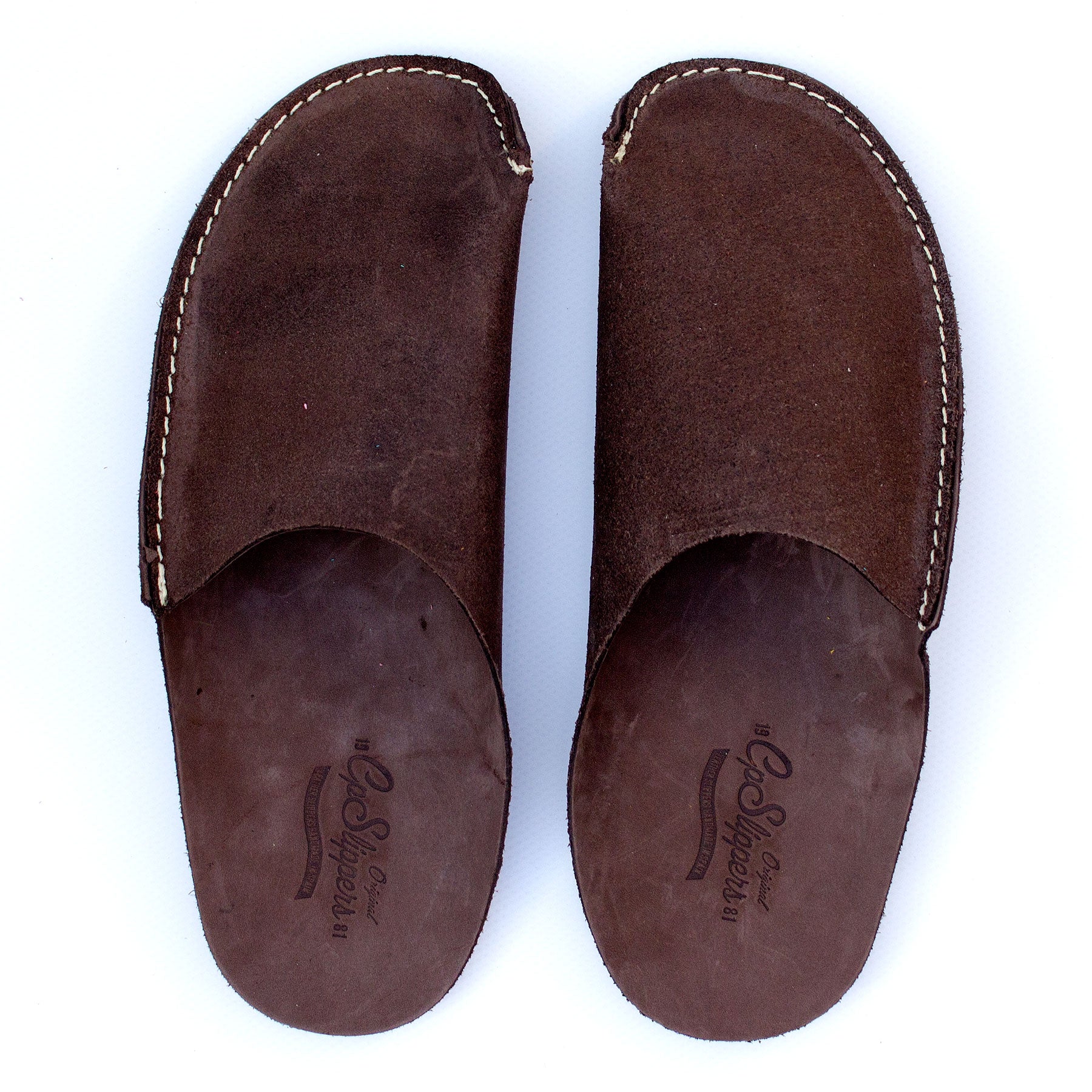 Brown Leather Slippers for Men and Women CP Slippers Minimalist