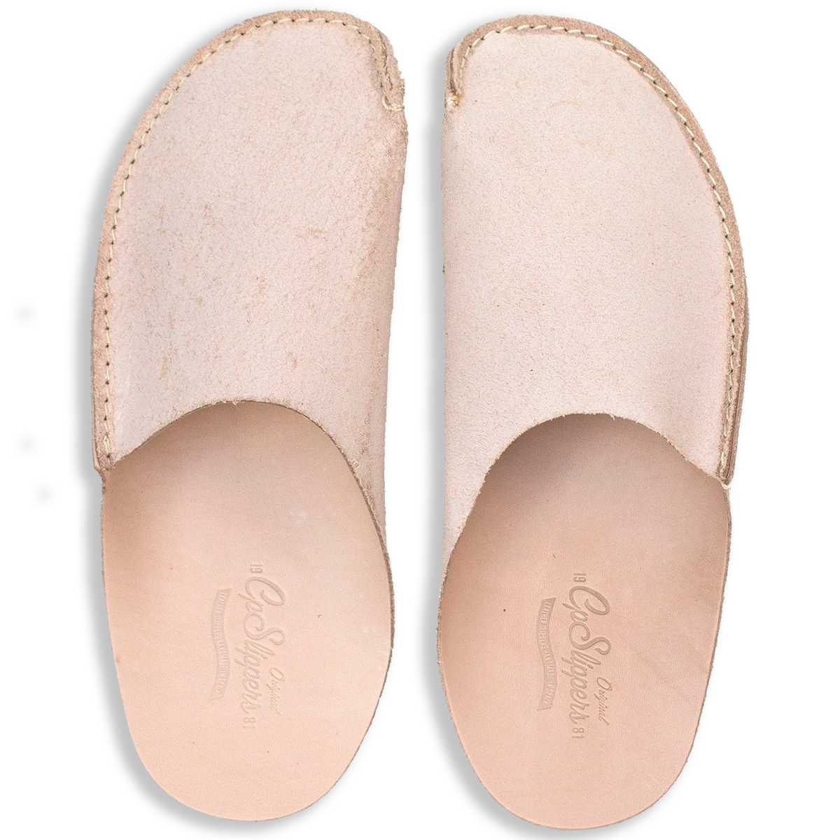 Natural Veg-tan leather slippers home shoes