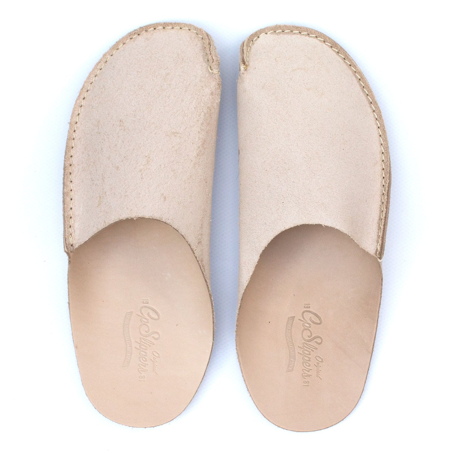 Natural Leather Slippers for men and women by CP Slippers Minimalist