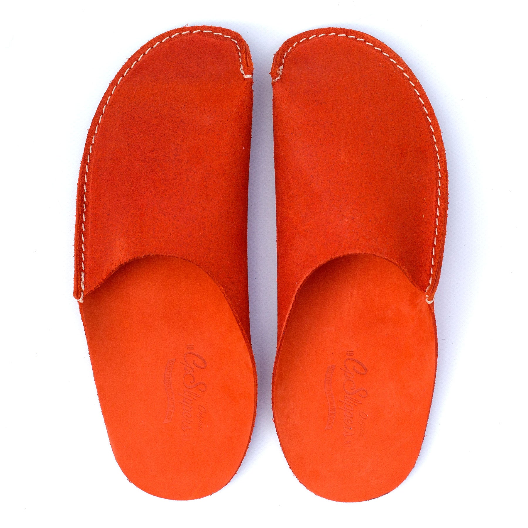 Orange Leather Slipper for men and women by CP Slippers Minimalist