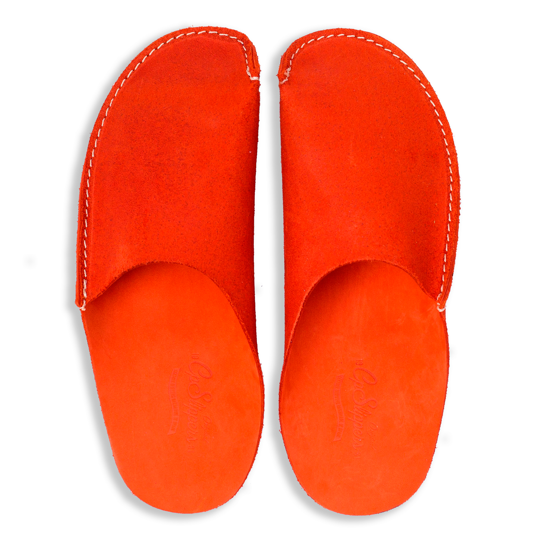 Orange leather home shoes CP Slippers for men and women