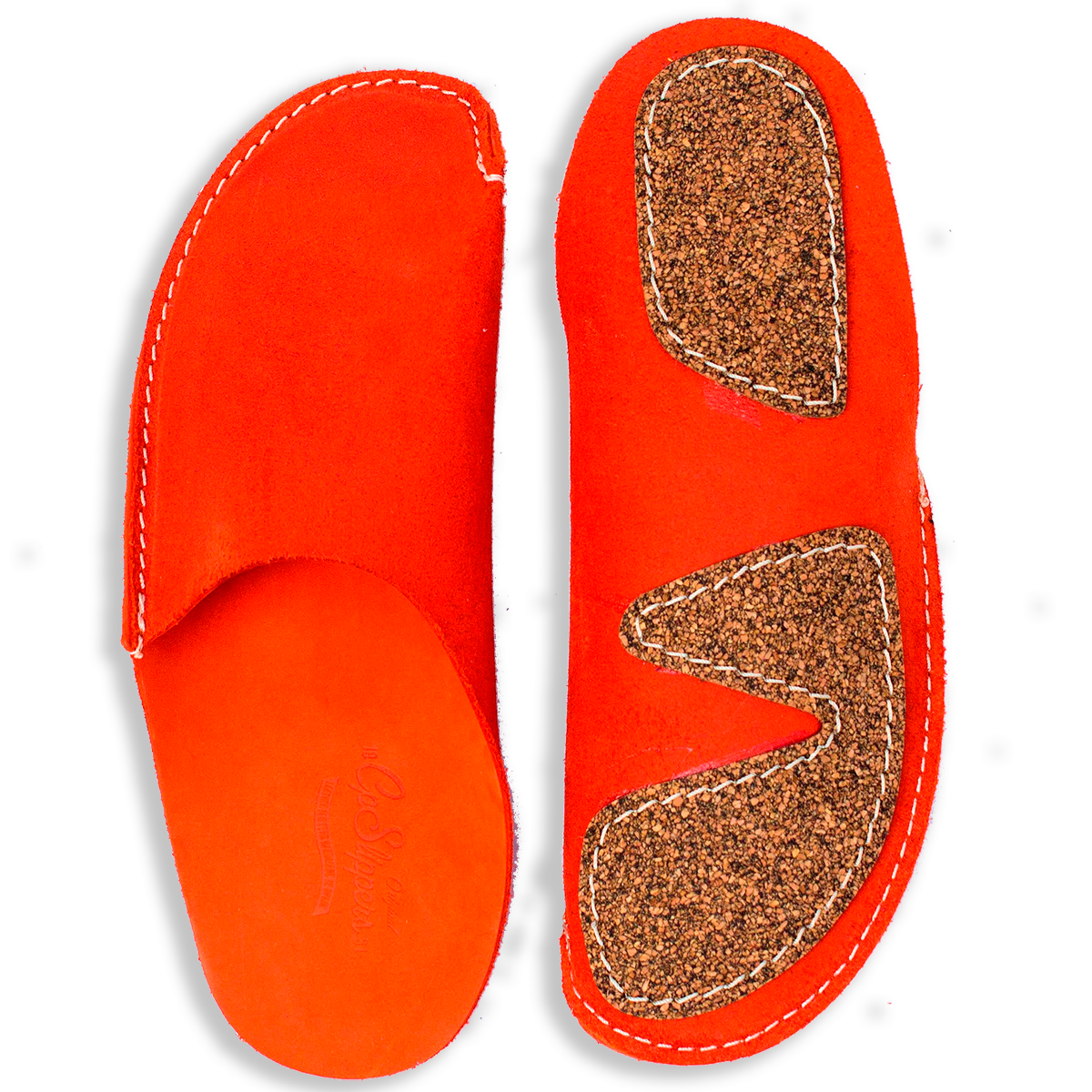 Orange Leather Slipper for men and women by CP Slippers Luxe