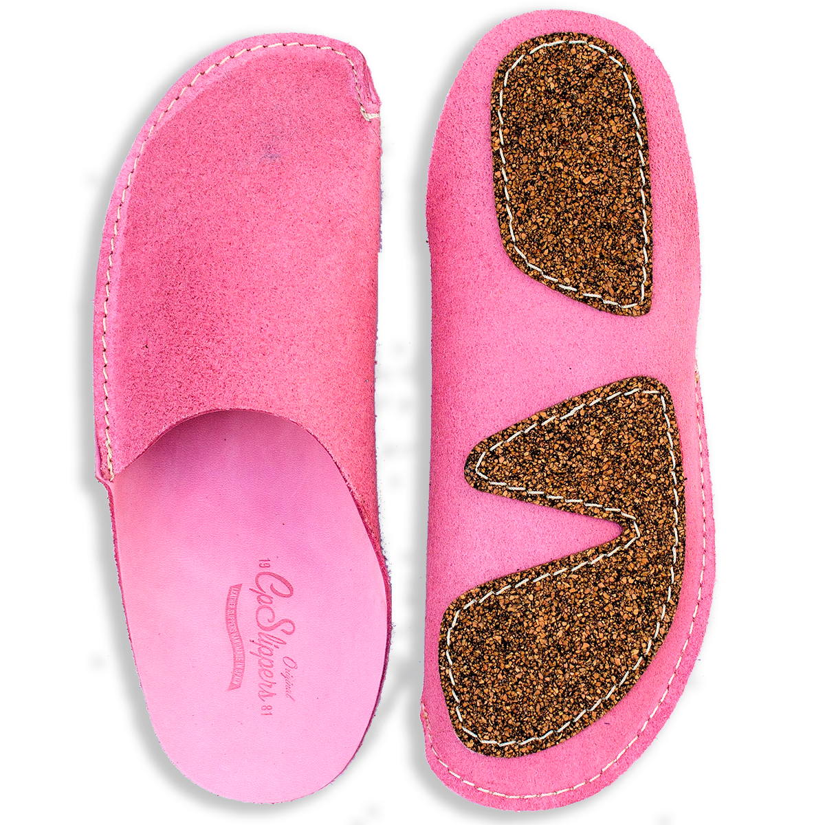 Anti-slip pink leatner home shoes CP Slippers for men and women