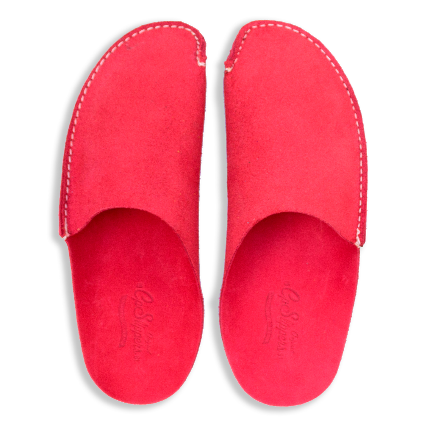 Red leather slippers CP Slippers home shoes