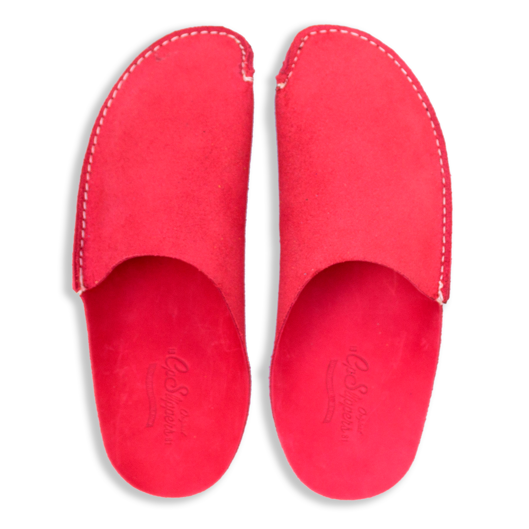Red leather slippers CP Slippers home shoes