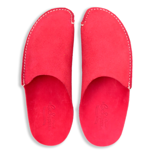 Red leather slippers CP Slippers home shoes