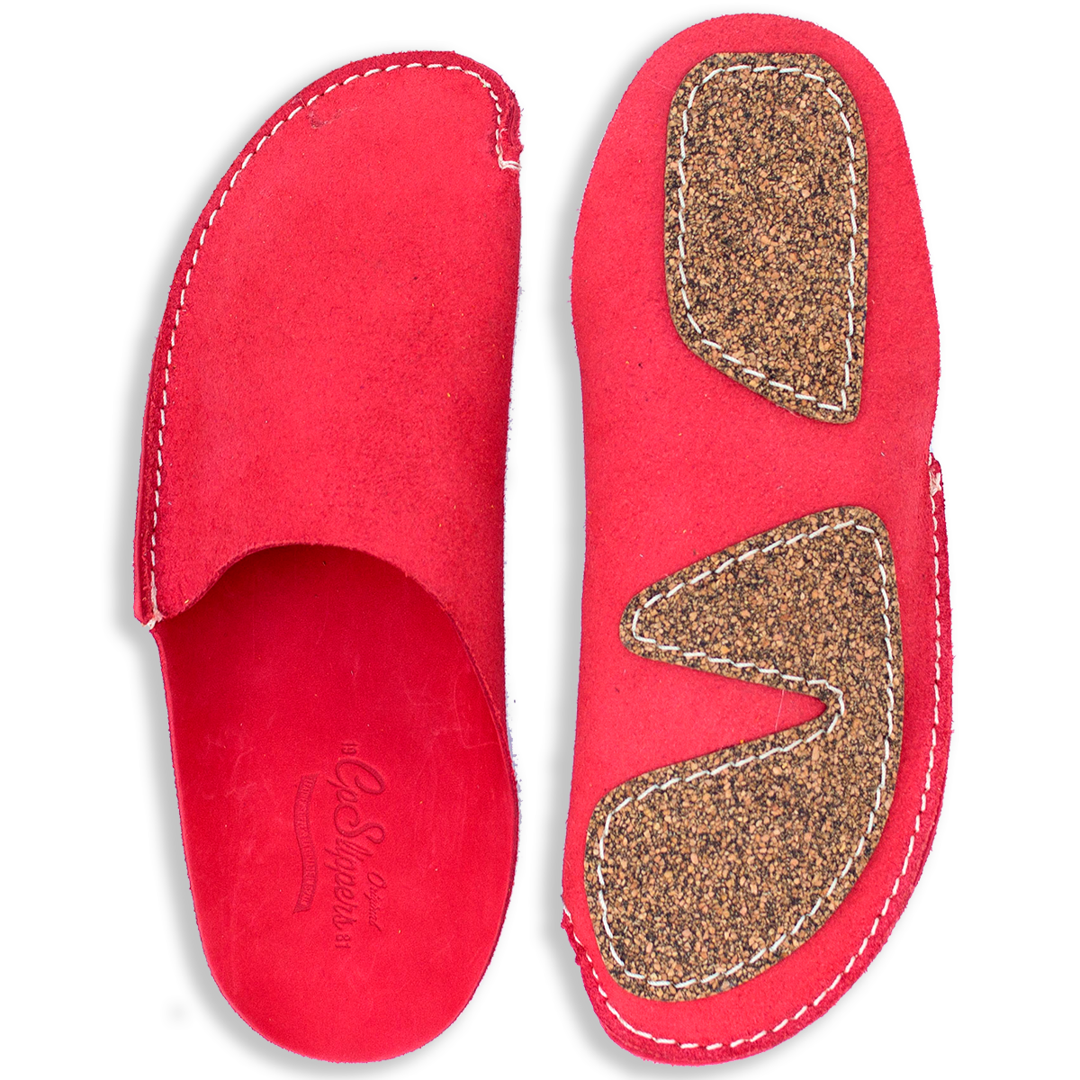 Anti-slip orange leather home shoes CP Slippers for men and women