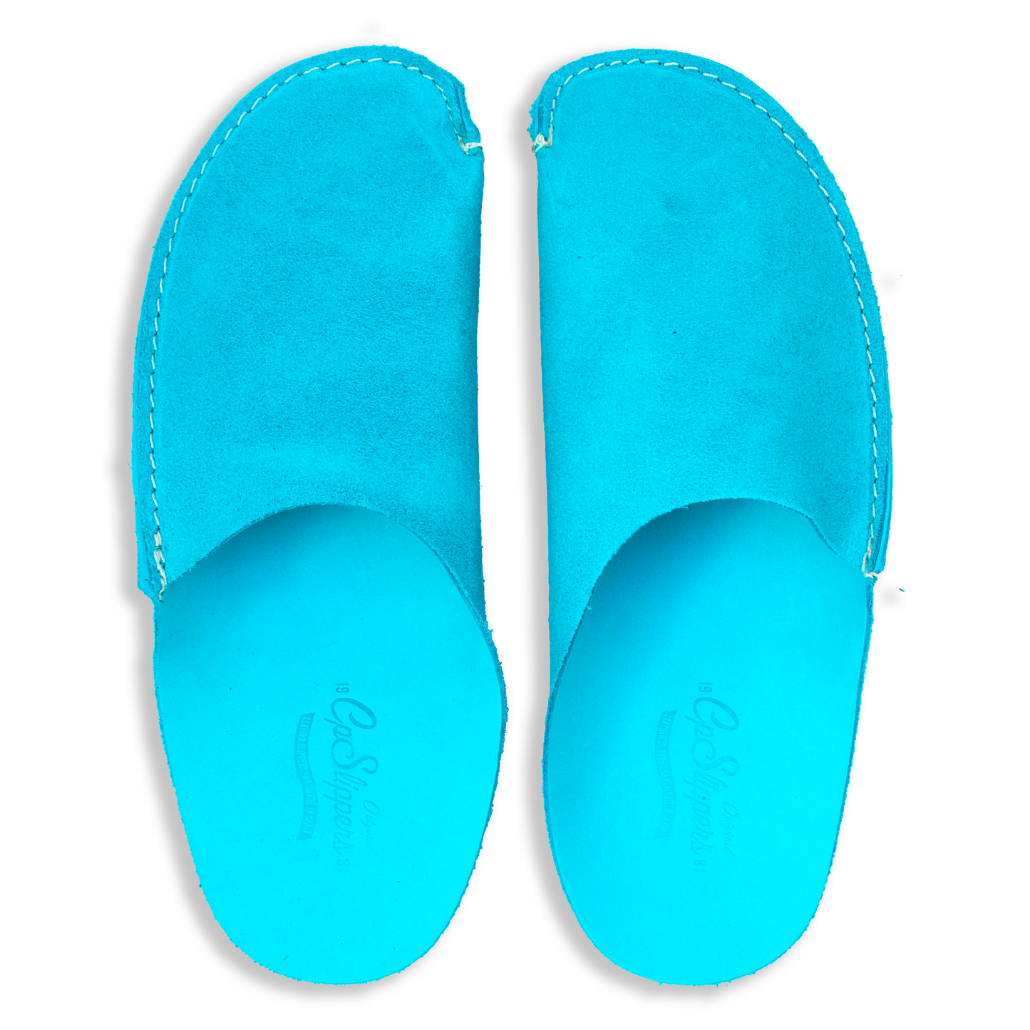 Turquoise leather home shoes CP Slippers