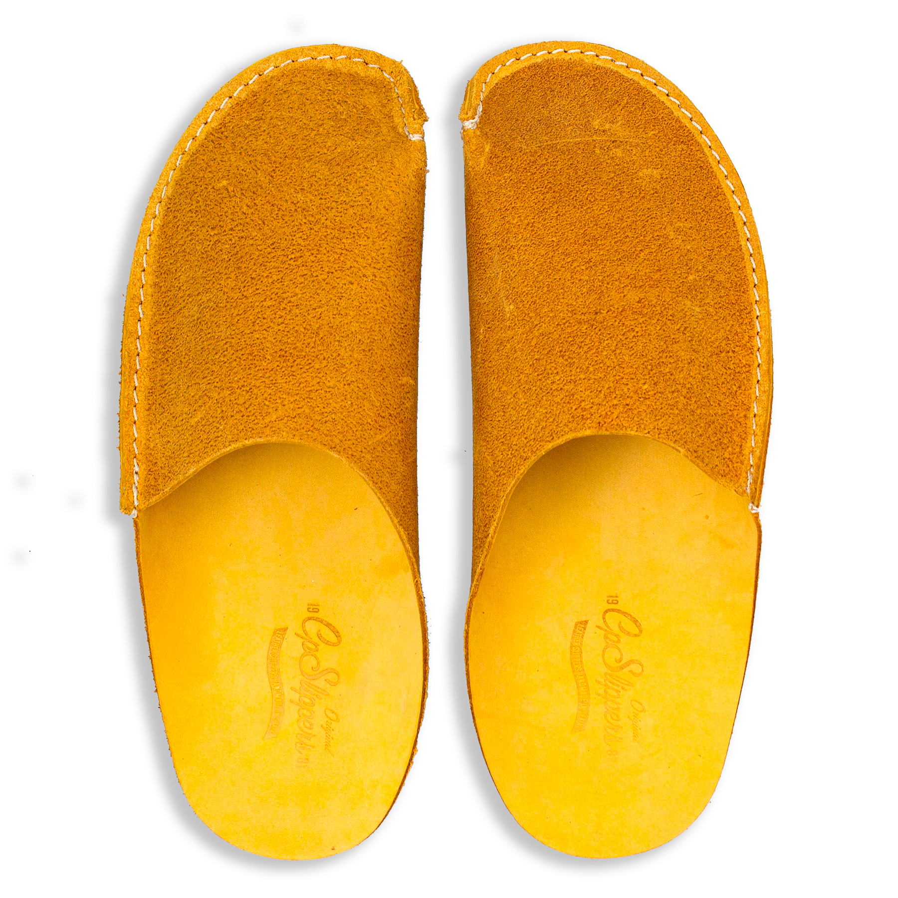 Yellow leather CP Slippers home shoes for men and women