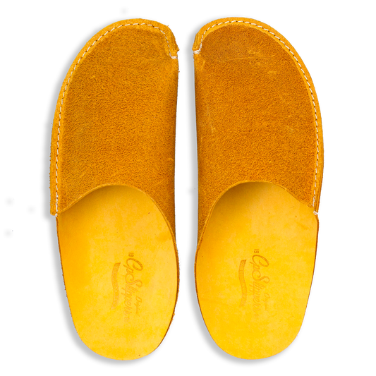 Yellow leather CP Slippers home shoes for men and women