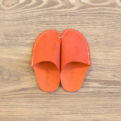 Orange Leather Kids Slipper - CP Slippers