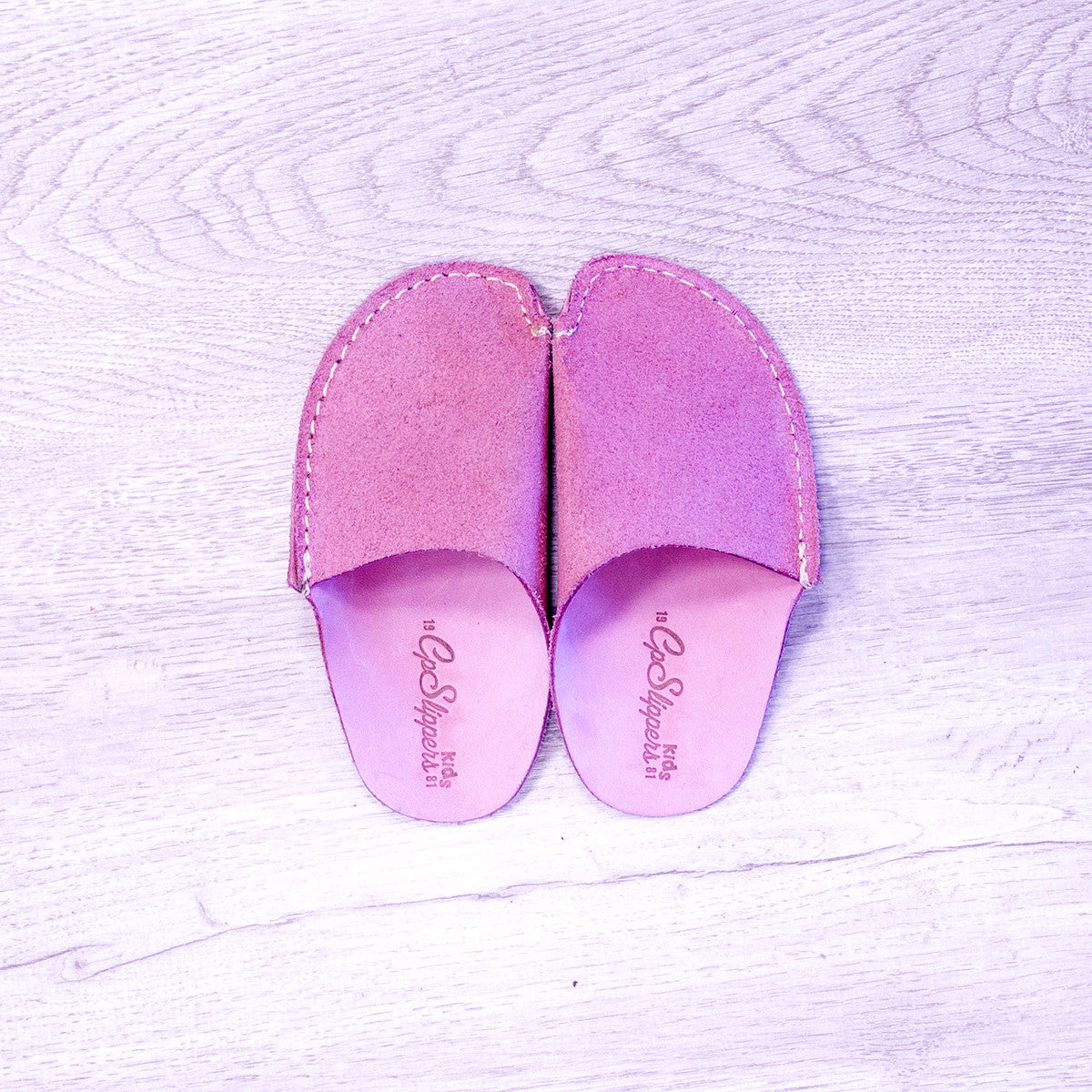 Pink Leather Kids Slipper - CP Slippers