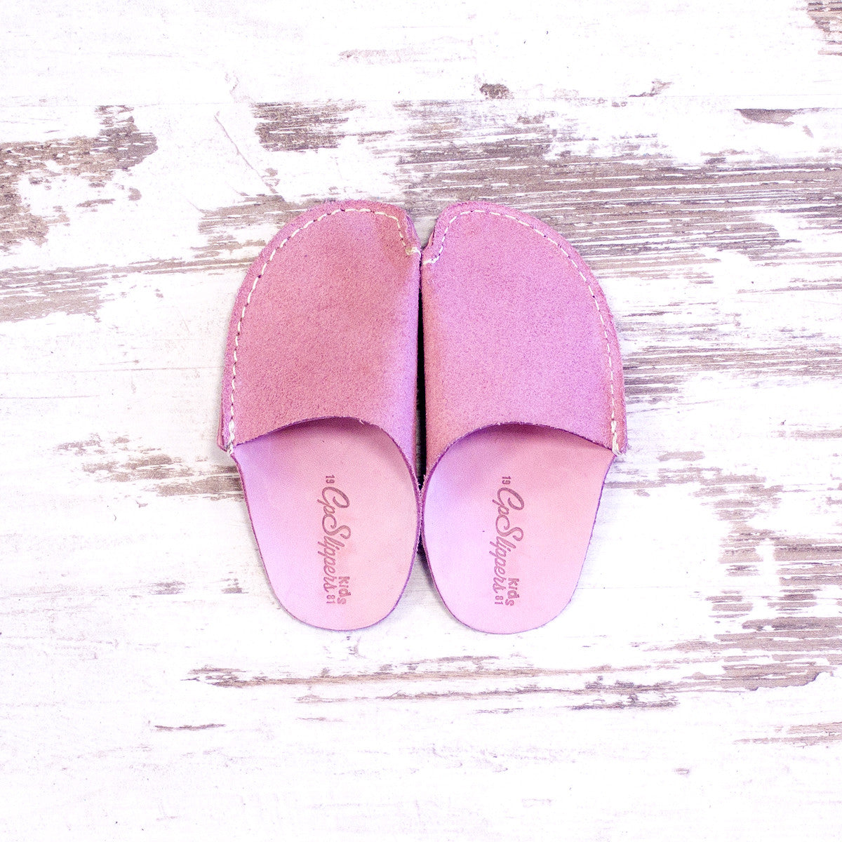 Pink Leather Kids Slipper - CP Slippers