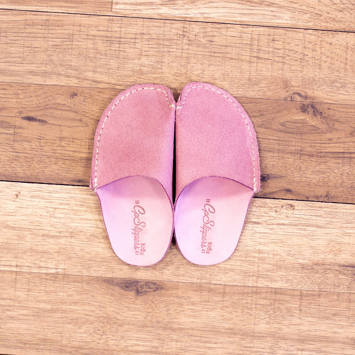 Pink Leather Kids Slipper - CP Slippers