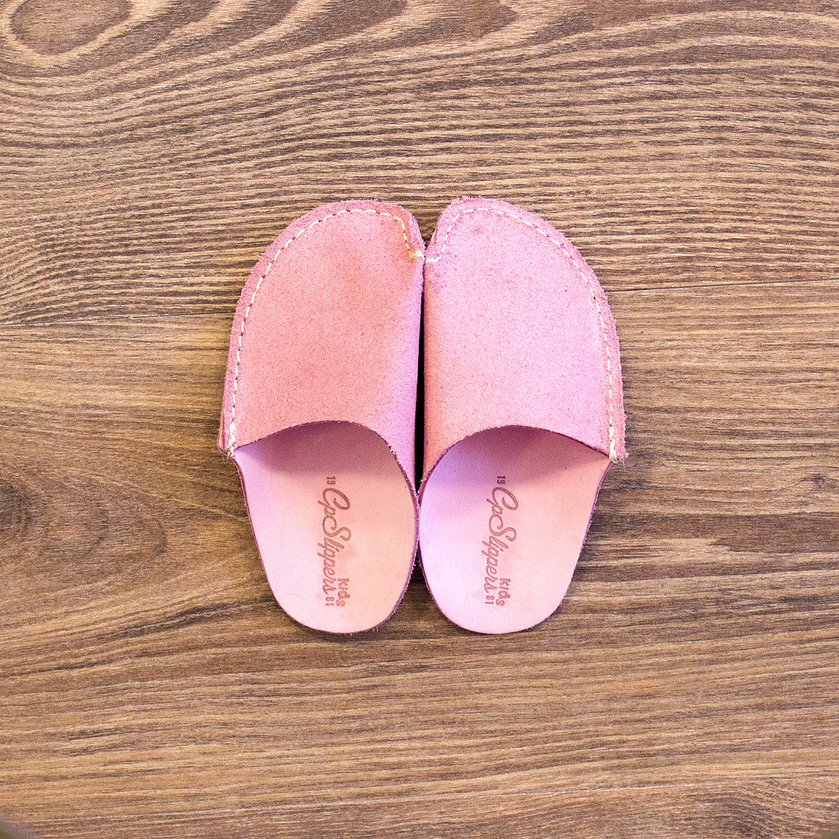 Pink Leather Kids Slipper - CP Slippers