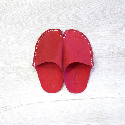 Red Leather Kids Slipper - CP Slippers