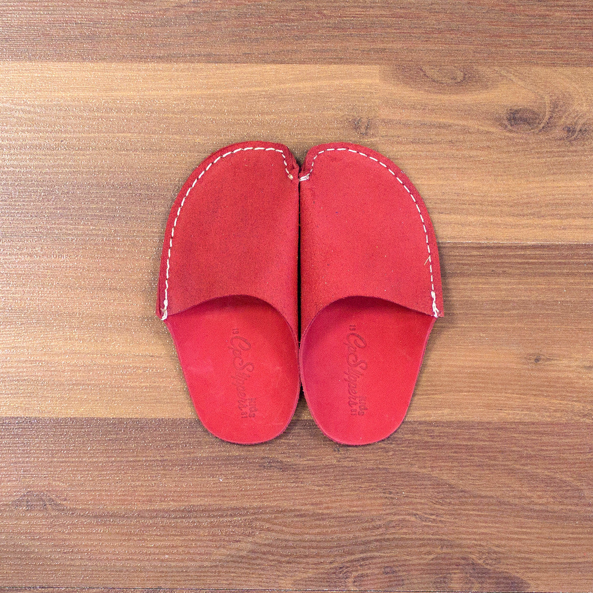 Red Leather Kids Slipper - CP Slippers