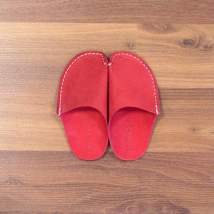 Red Leather Kids Slipper - CP Slippers