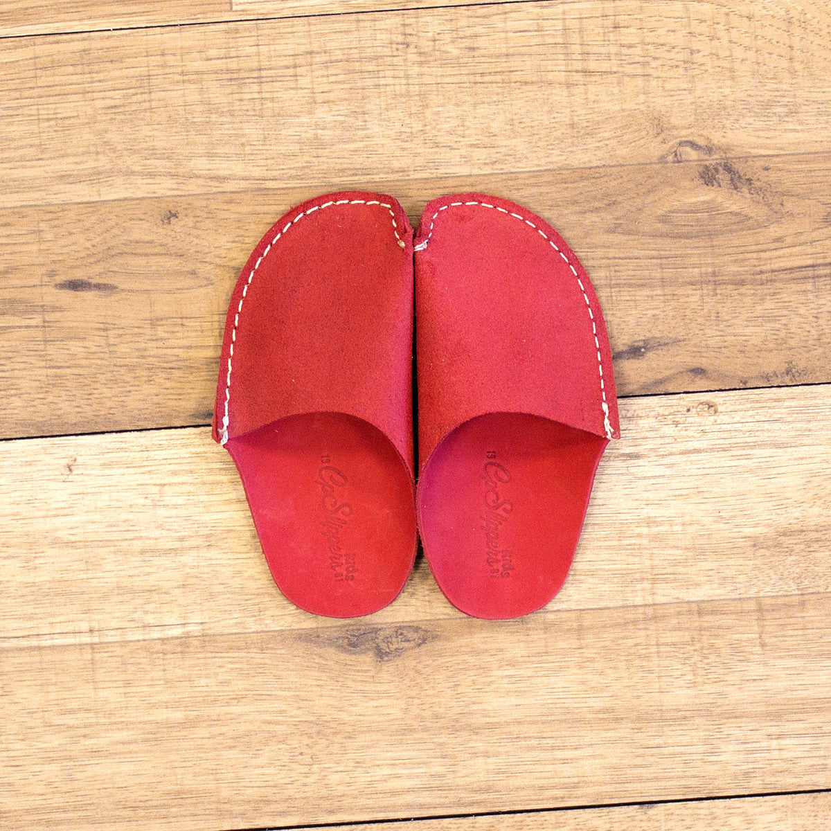 Red Leather Kids Slipper - CP Slippers