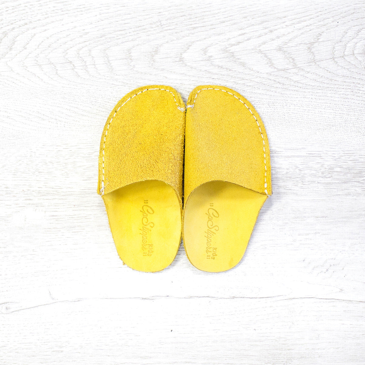 Yellow Leather Kids Slipper - CP Slippers